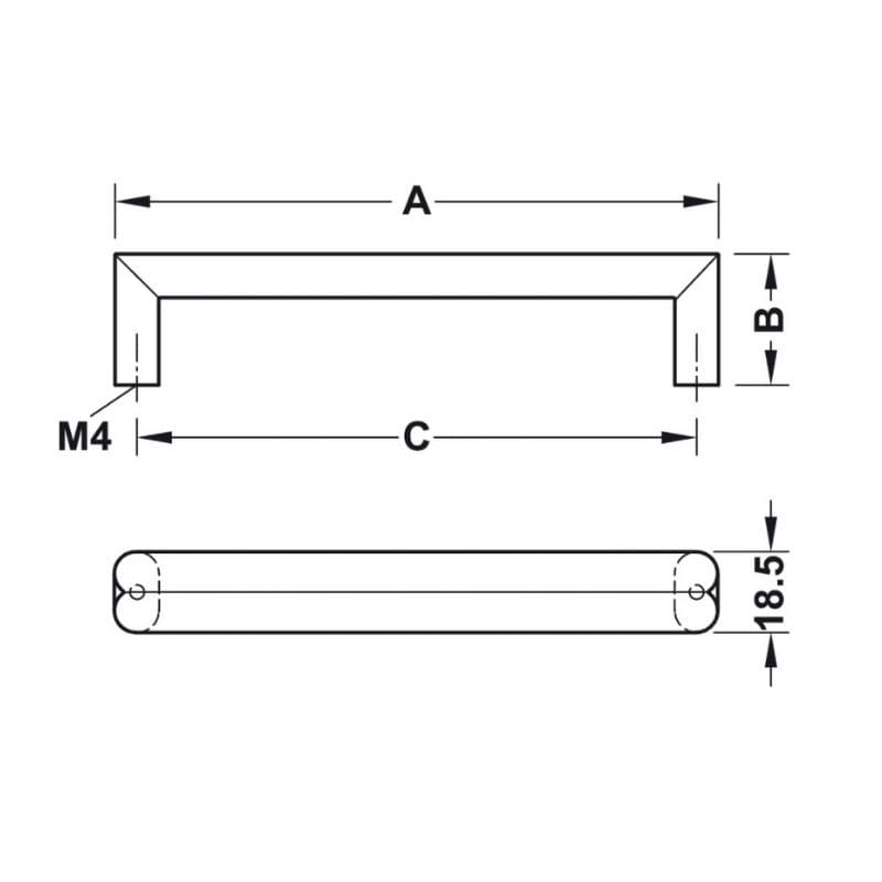 Tay nắm tủ chữ D Hafele 106.61.033 (màu đồng thiếc bóng)